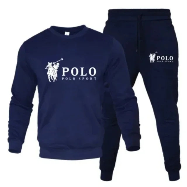 "Conjuntos de otoño e invierno para hombre de sudaderas de cuello redondo y pantalones de jogging: ropa de moda de otoño e invierno para fitness al aire libre y casual."