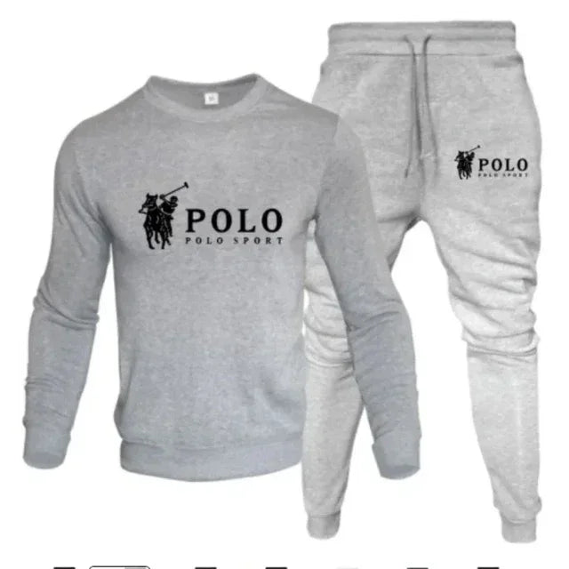 "Conjuntos de otoño e invierno para hombre de sudaderas de cuello redondo y pantalones de jogging: ropa de moda de otoño e invierno para fitness al aire libre y casual."