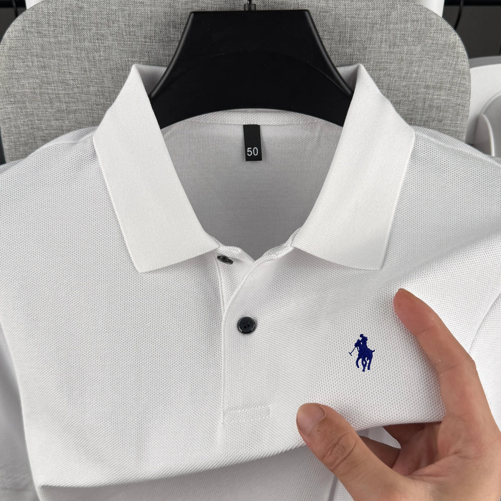 Polo de manga corta para hombre de marca de alta gama, 100% algodón puro, moda de lujo verano 2026, bordado de calidad.
