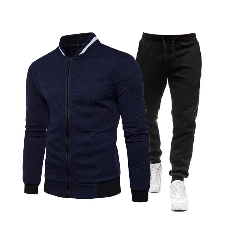 "Nuevo conjunto de chándal para hombre: chándal de dos piezas, conjunto de ropa de moda para correr, trajes deportivos estilo béisbol para hombre, ropa de primavera y otoño.