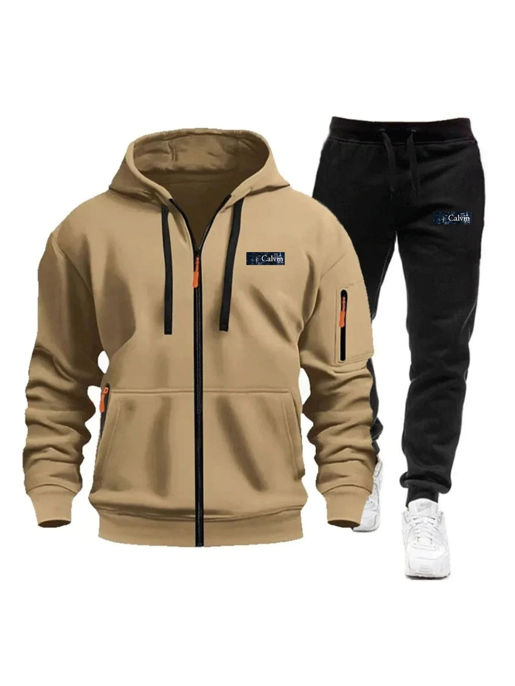 "Ropa deportiva para hombre para primavera, otoño e invierno con bolsillos con cremallera: incluye conjuntos de jogging y sudaderas tipo pullover casuales de ropa deportiva."