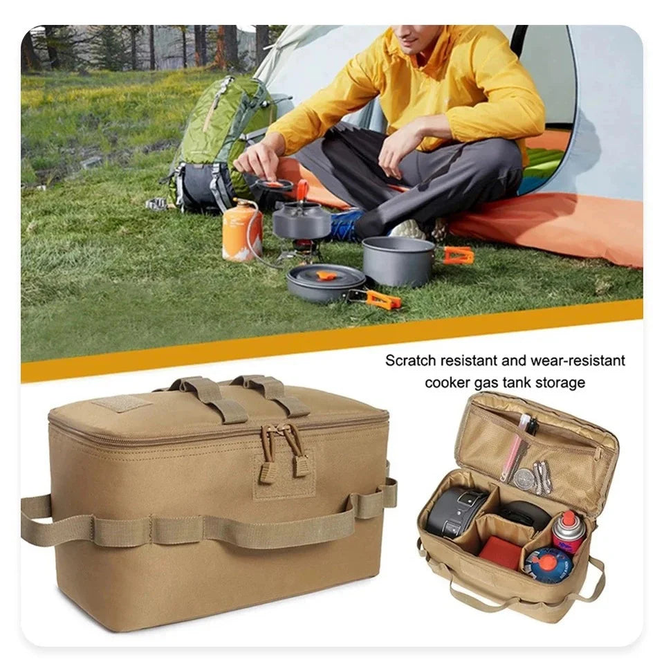 Tactical Camping Storage Bag Tactical Utility Tote Bag Camping Cookware Organizer Trunk Organizer with Multiple Compartments