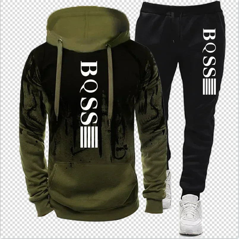 "Conjunto de sudadera con capucha de invierno, pantalones, ropa casual de jogging, ropa deportiva."