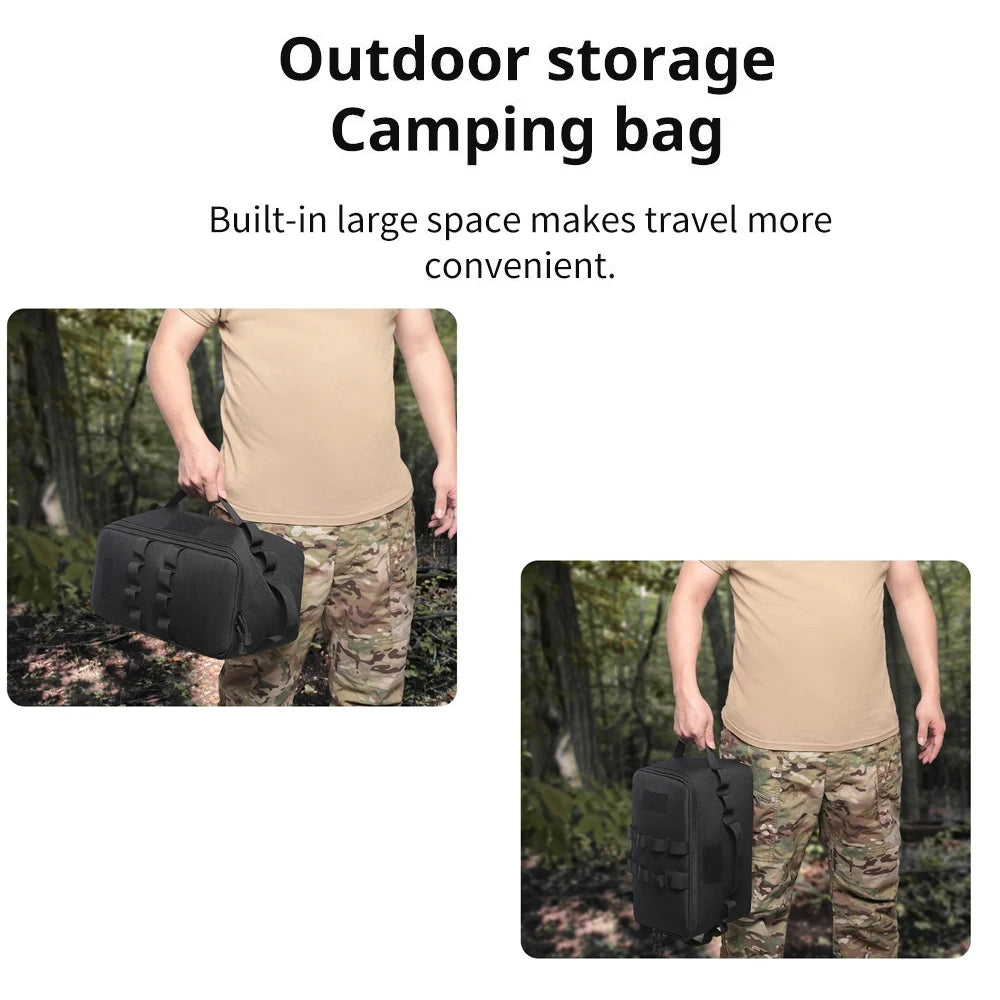 Tactical Camping Storage Bag Tactical Utility Tote Bag Camping Cookware Organizer Trunk Organizer with Multiple Compartments