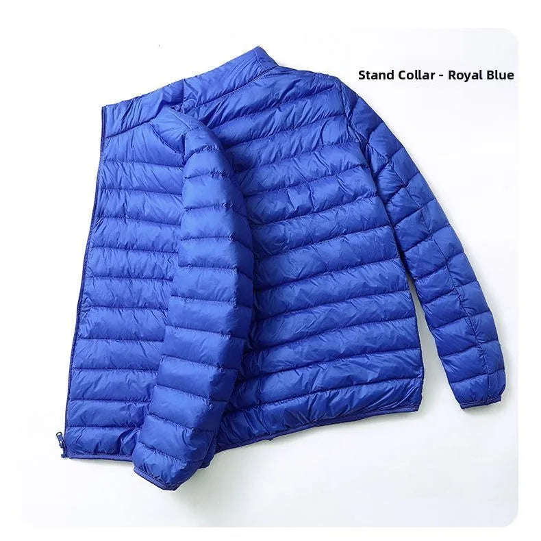 Warmth Lightweight down Cotton Jacket for Men Stand Collar Hooded Outerwear Autumn Winter New Arrival Slim Fit Long Style