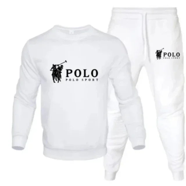 "Conjuntos de otoño e invierno para hombre de sudaderas de cuello redondo y pantalones de jogging: ropa de moda de otoño e invierno para fitness al aire libre y casual."