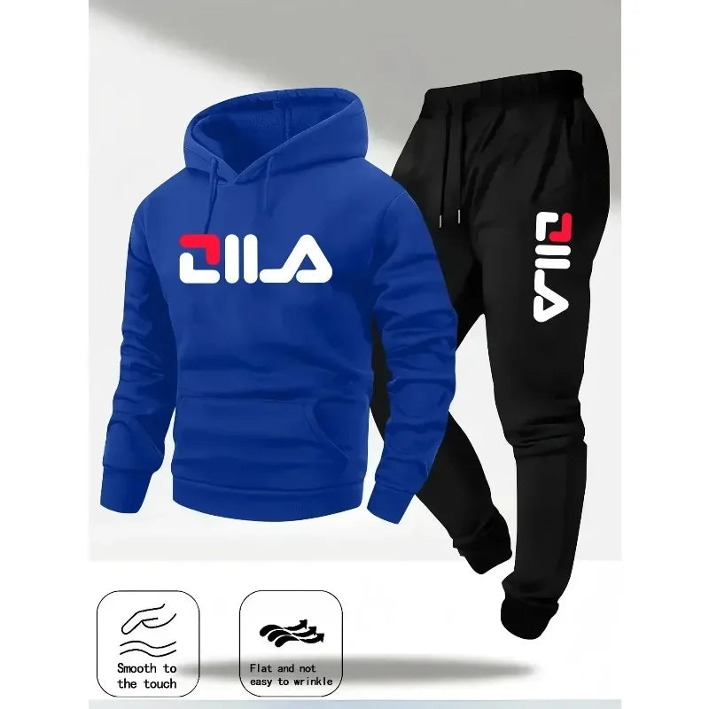 "Conjunto casual de primavera y otoño unisex, sudadera con capucha y pantalones deportivos, conjunto cómodo 2 en 1.