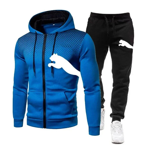 "Conjuntos de sudadera con capucha y pantalón para hombre (otoño-invierno), ropa deportiva para correr y uso casual."