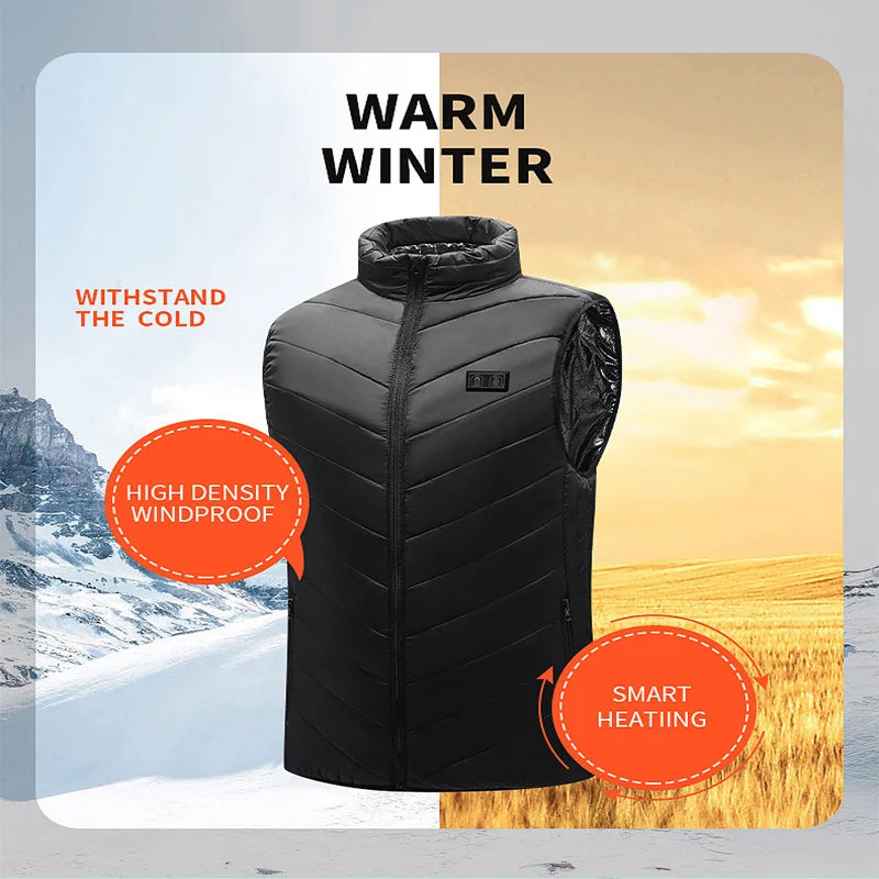 Chaleco calefactable con 21 zonas de calor, chaqueta eléctrica para hombres y mujeres, ropa deportiva, abrigo térmico de grafeno, chaqueta con calefacción USB para camping