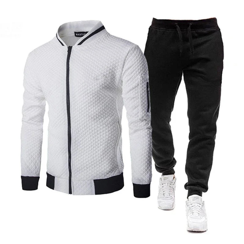 "Nuevo conjunto de chándal para hombre: chándal de dos piezas, conjunto de ropa de moda para correr, trajes deportivos estilo béisbol para hombre, ropa de primavera y otoño.
