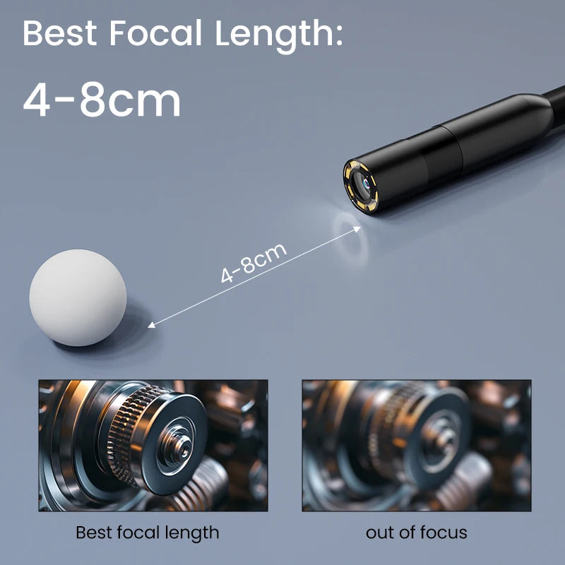 4.3'' IPS Industrial Endoscope with 1080P HD Camera 8mm Waterproof Probe 2600mAh Battery Borescope for Car& Pipeline Inspection