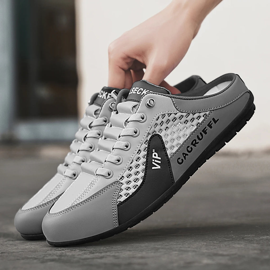 Zapatillas deportivas para hombre, nuevas y casuales sin cordones: duraderas, cómodas, transpirables y elegantes, estilo suecos/mulas, estilo descalzo con punta ancha para caminar"