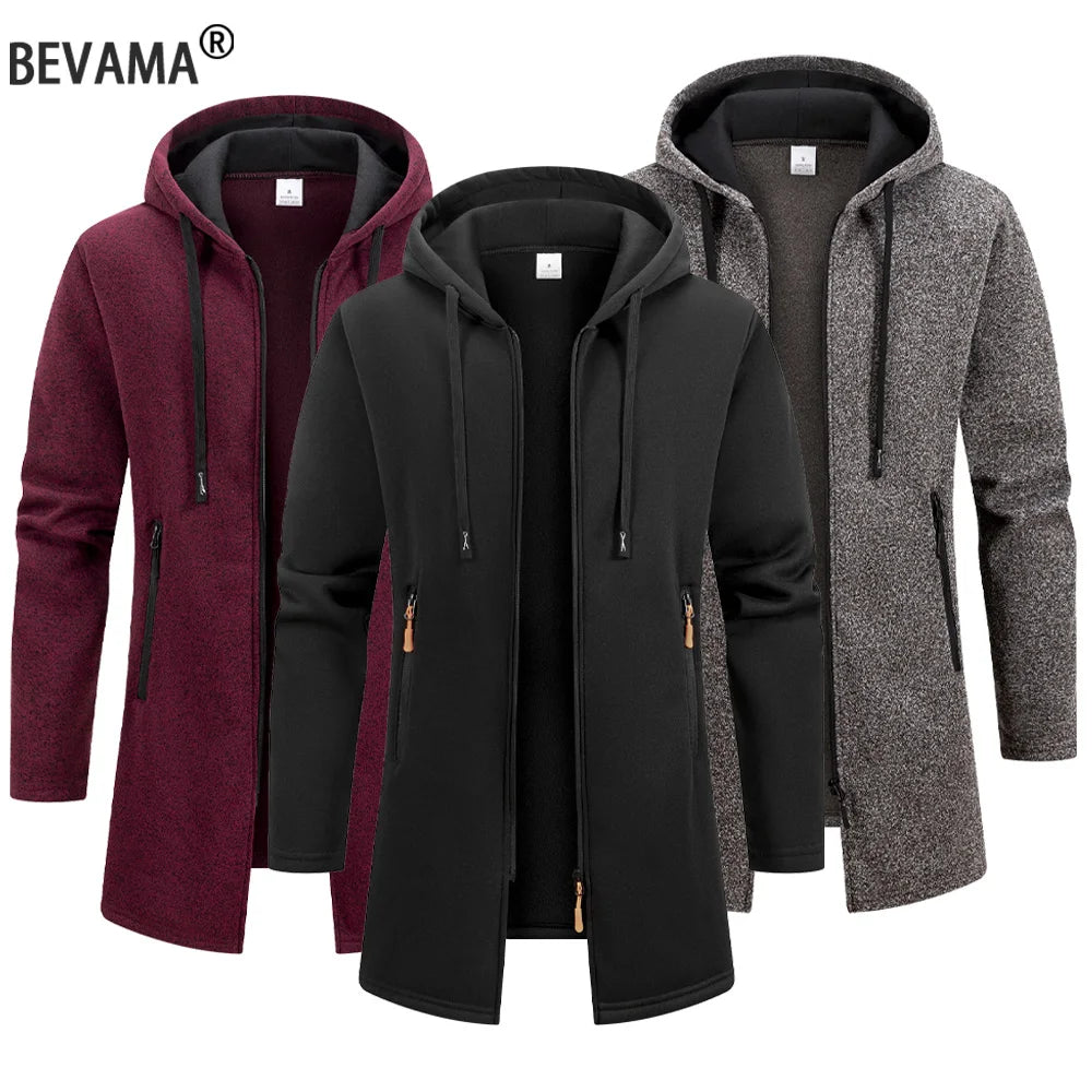 Sudadera urbana tipo chaqueta para hombre, estilo oversize con capucha, cremallera y manga larga. Prenda de invierno cálida para exterior.