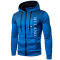 "Chaqueta con capucha y cremallera para hombre con estampado, prenda de abrigo para otoño e invierno, sudadera casual y deportiva para uso diario, running, exteriores y abrigo para andar en motocicleta."