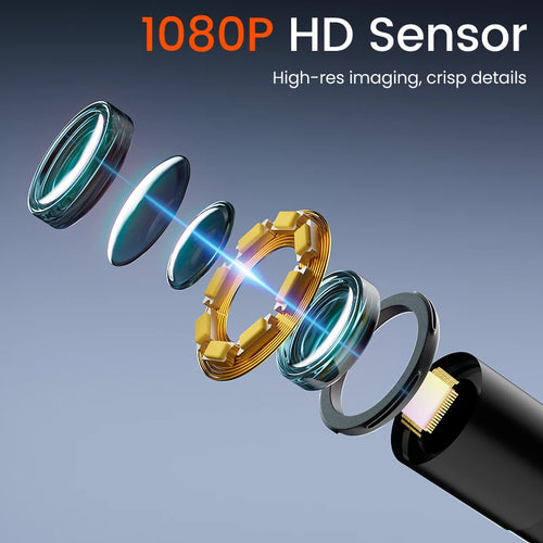 4.3'' IPS Industrial Endoscope with 1080P HD Camera 8mm Waterproof Probe 2600mAh Battery Borescope for Car& Pipeline Inspection