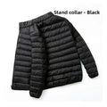 Warmth Lightweight down Cotton Jacket for Men Stand Collar Hooded Outerwear Autumn Winter New Arrival Slim Fit Long Style