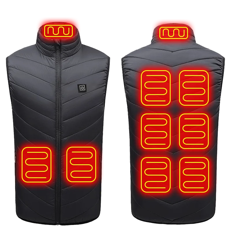 Chaleco calefactable con 21 zonas de calor, chaqueta eléctrica para hombres y mujeres, ropa deportiva, abrigo térmico de grafeno, chaqueta con calefacción USB para camping