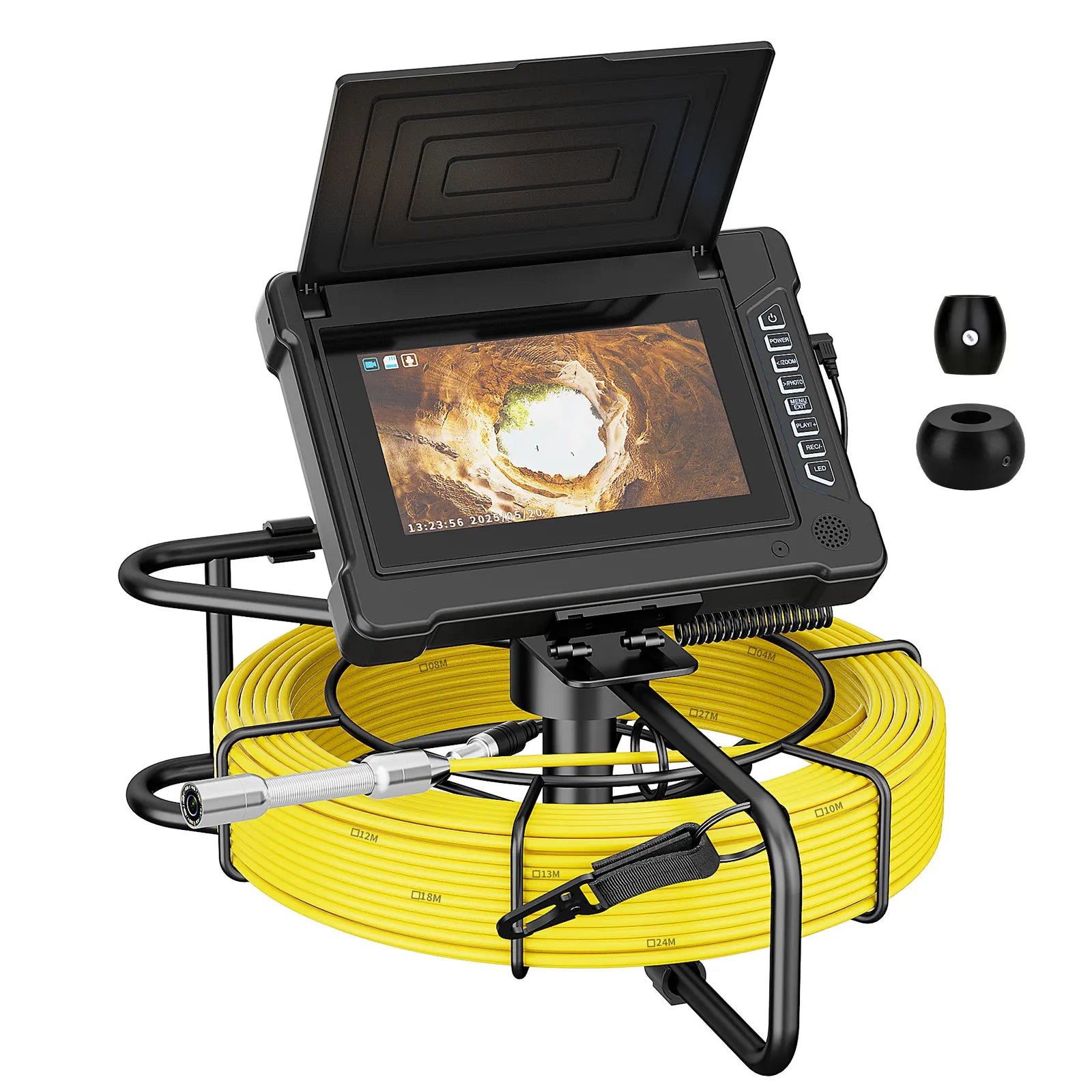 7" Sewer Pipe Inspection Camera Drain Sewer Pipeline Industrial Endoscope DVR Video Recording Plumbing Snake Camera