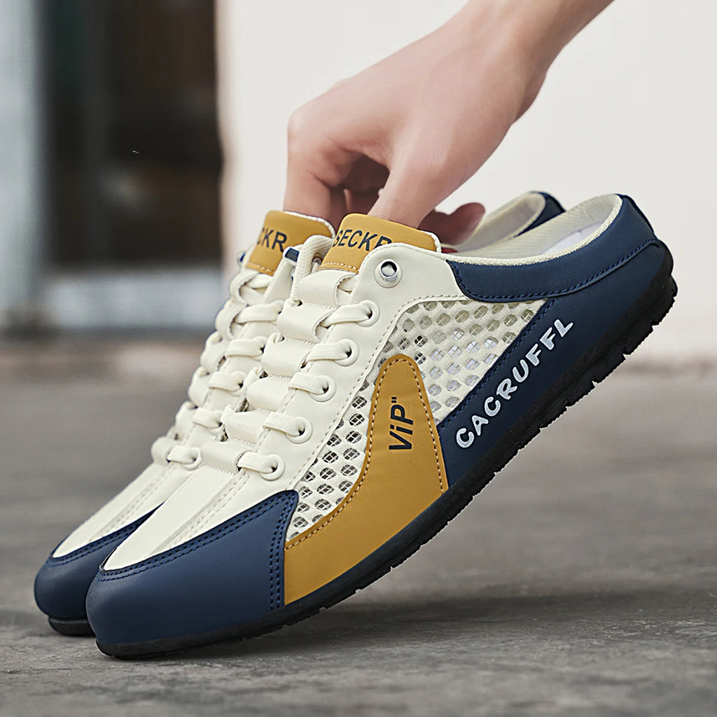 Zapatillas deportivas para hombre, nuevas y casuales sin cordones: duraderas, cómodas, transpirables y elegantes, estilo suecos/mulas, estilo descalzo con punta ancha para caminar"