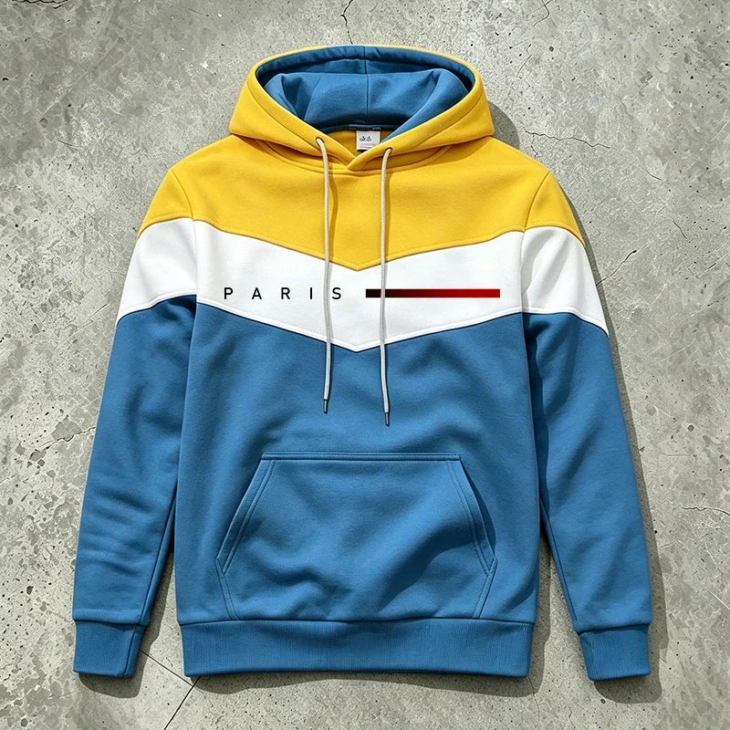 "Sudadera con capucha de moda de París para hombre, suéter suave, cálido y cómodo para casa y exteriores, sudadera deportiva casual para uso diario de otoño-invierno 2026."