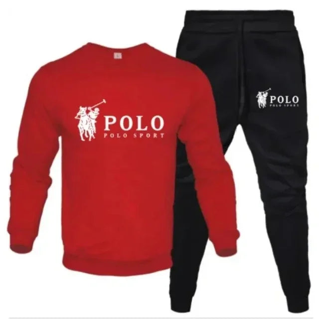 "Conjuntos de otoño e invierno para hombre de sudaderas de cuello redondo y pantalones de jogging: ropa de moda de otoño e invierno para fitness al aire libre y casual."