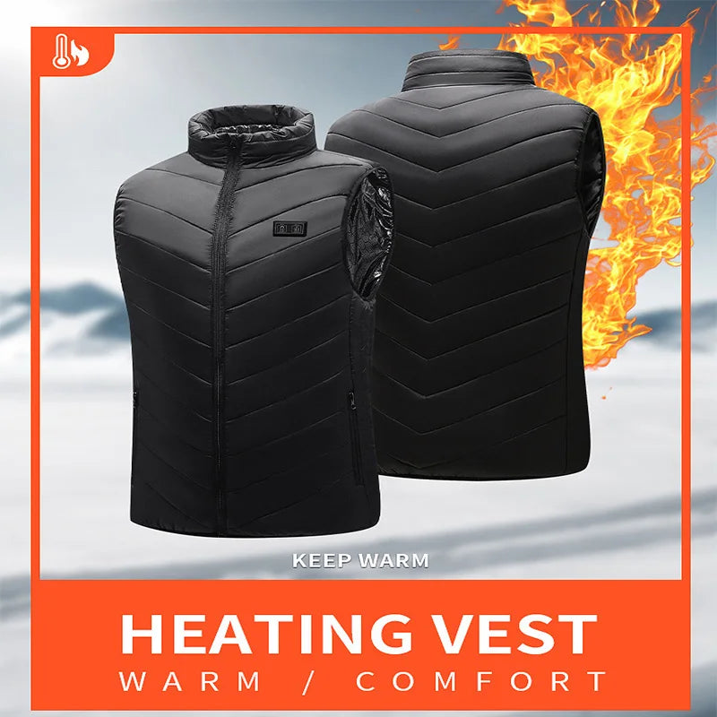 Chaleco calefactable con 21 zonas de calor, chaqueta eléctrica para hombres y mujeres, ropa deportiva, abrigo térmico de grafeno, chaqueta con calefacción USB para camping