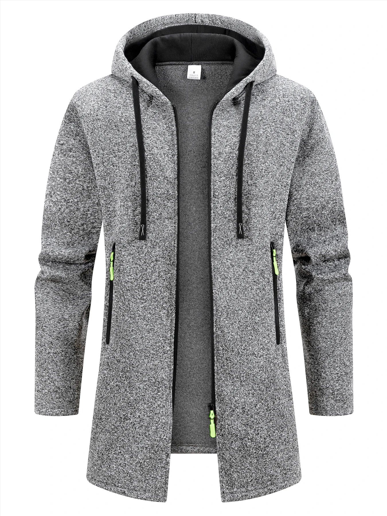 Sudadera urbana tipo chaqueta para hombre, estilo oversize con capucha, cremallera y manga larga. Prenda de invierno cálida para exterior.