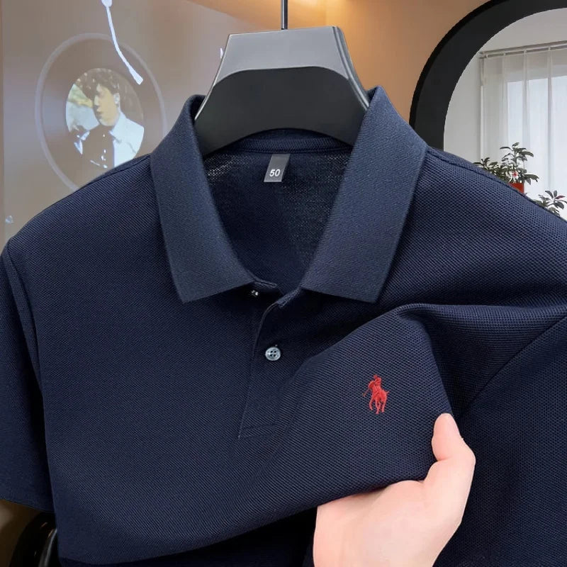 Polo de manga corta para hombre de marca de alta gama, 100% algodón puro, moda de lujo verano 2026, bordado de calidad.