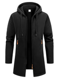 Sudadera urbana tipo chaqueta para hombre, estilo oversize con capucha, cremallera y manga larga. Prenda de invierno cálida para exterior.