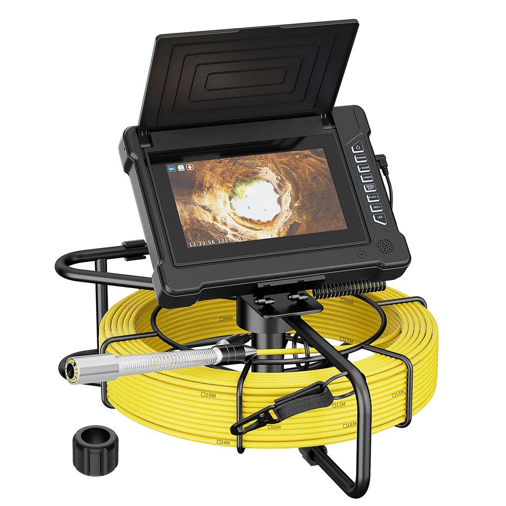 7" Sewer Pipe Inspection Camera Drain Sewer Pipeline Industrial Endoscope DVR Video Recording Plumbing Snake Camera