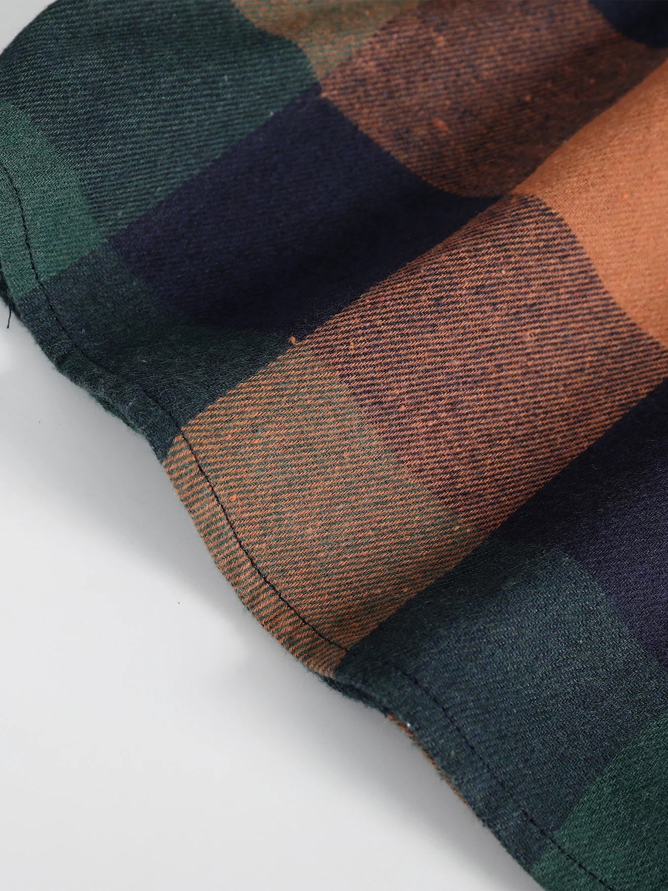 "Camisa de franela a cuadros de manga larga vintage para hombre, prenda superior informal holgada para primavera y otoño".