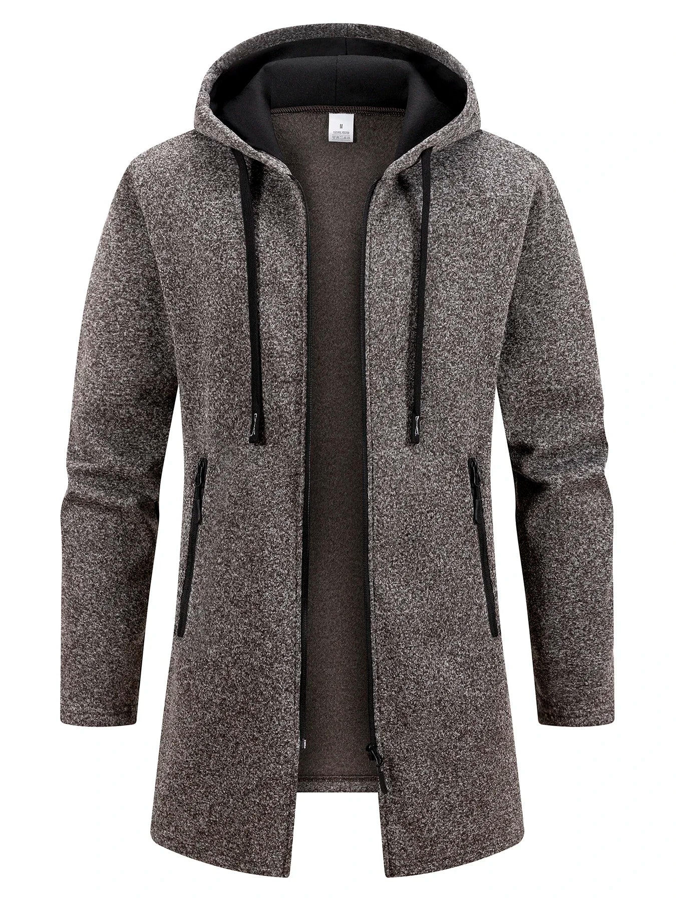 Sudadera urbana tipo chaqueta para hombre, estilo oversize con capucha, cremallera y manga larga. Prenda de invierno cálida para exterior.