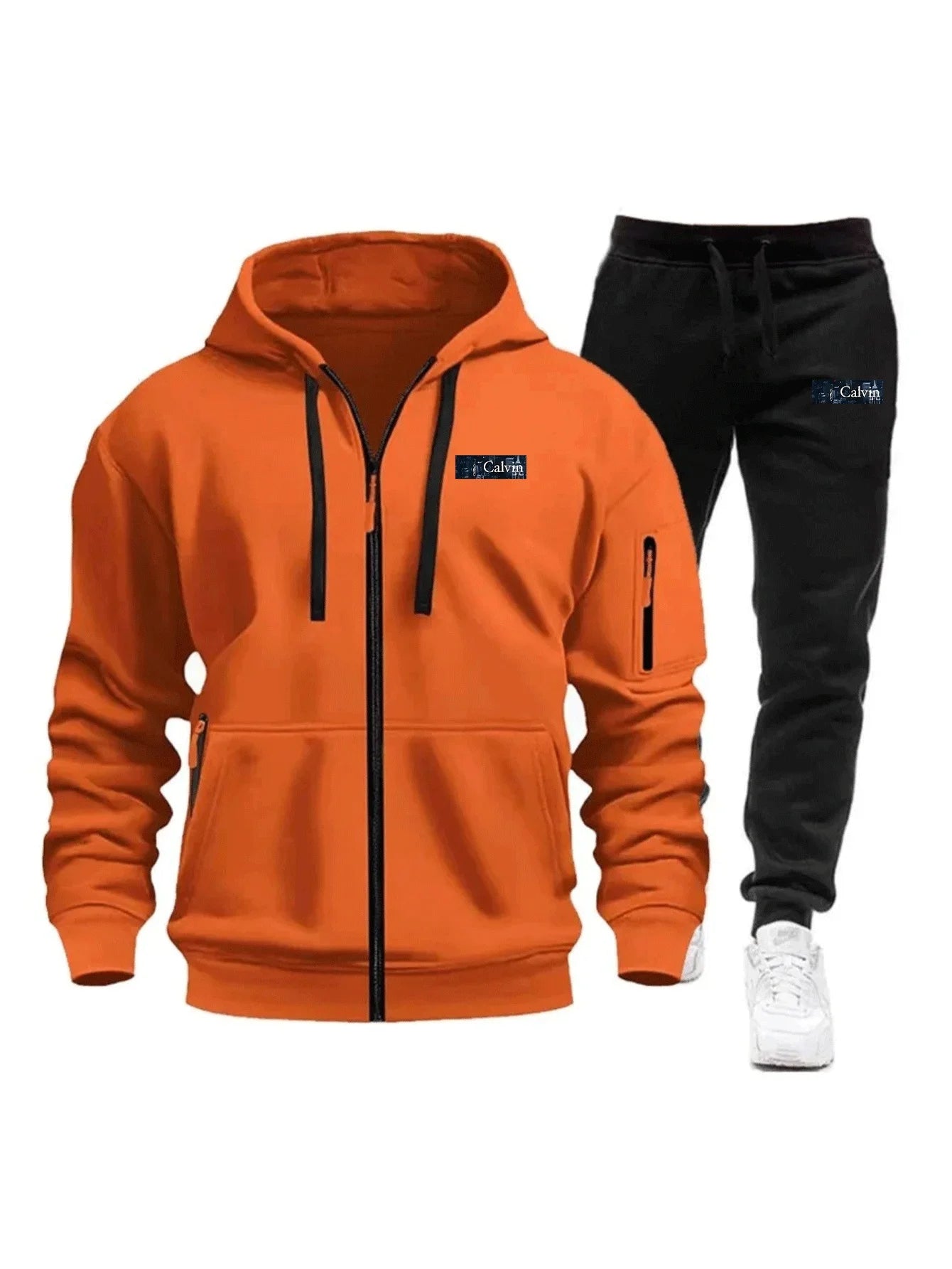 "Ropa deportiva para hombre para primavera, otoño e invierno con bolsillos con cremallera: incluye conjuntos de jogging y sudaderas tipo pullover casuales de ropa deportiva."