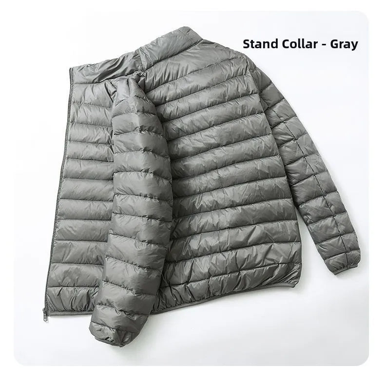 Warmth Lightweight down Cotton Jacket for Men Stand Collar Hooded Outerwear Autumn Winter New Arrival Slim Fit Long Style