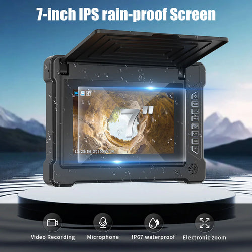 7" Sewer Pipe Inspection Camera Drain Sewer Pipeline Industrial Endoscope DVR Video Recording Plumbing Snake Camera