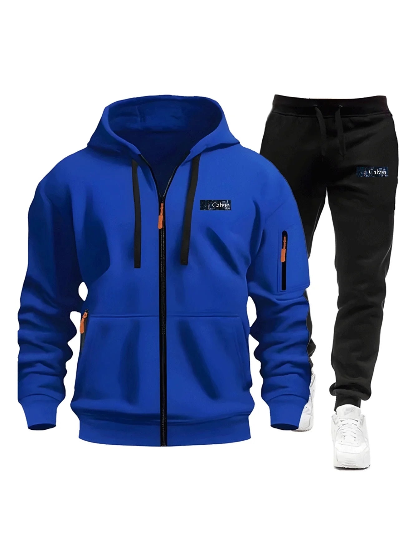 "Ropa deportiva para hombre para primavera, otoño e invierno con bolsillos con cremallera: incluye conjuntos de jogging y sudaderas tipo pullover casuales de ropa deportiva."