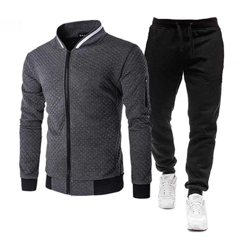 "Nuevo conjunto de chándal para hombre: chándal de dos piezas, conjunto de ropa de moda para correr, trajes deportivos estilo béisbol para hombre, ropa de primavera y otoño.