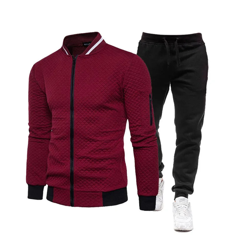 "Nuevo conjunto de chándal para hombre: chándal de dos piezas, conjunto de ropa de moda para correr, trajes deportivos estilo béisbol para hombre, ropa de primavera y otoño.