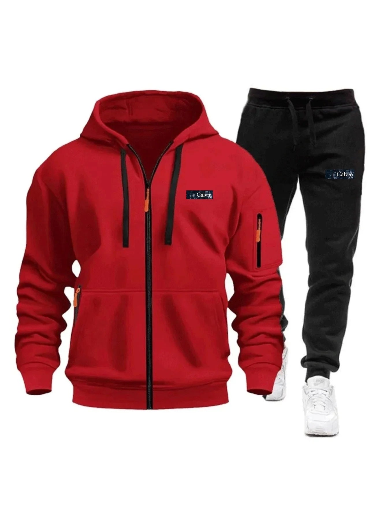 "Ropa deportiva para hombre para primavera, otoño e invierno con bolsillos con cremallera: incluye conjuntos de jogging y sudaderas tipo pullover casuales de ropa deportiva."