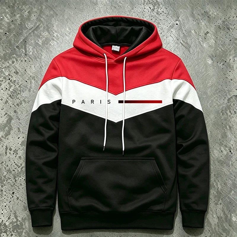 "Sudadera con capucha de moda de París para hombre, suéter suave, cálido y cómodo para casa y exteriores, sudadera deportiva casual para uso diario de otoño-invierno 2026."