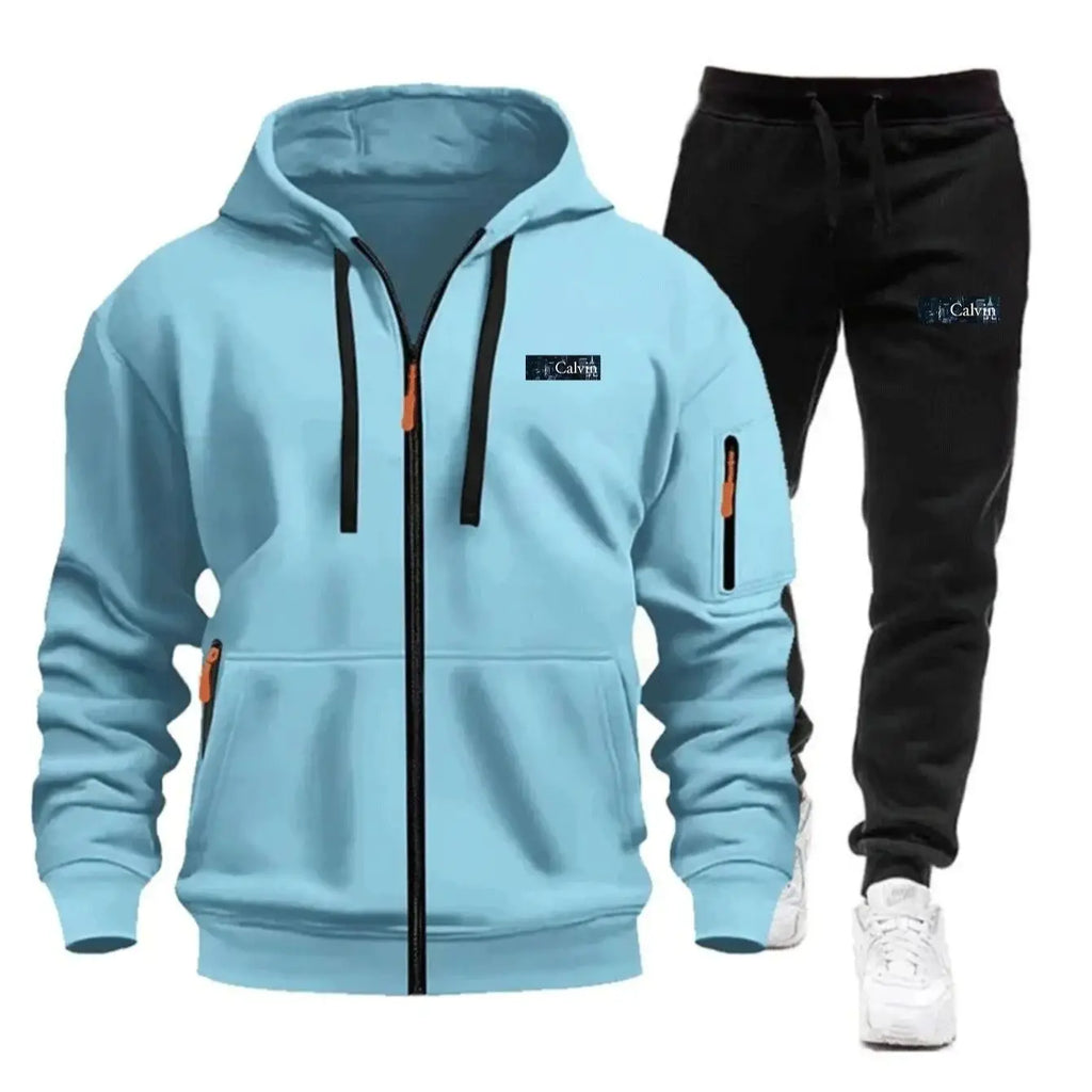 "Ropa deportiva para hombre para primavera, otoño e invierno con bolsillos con cremallera: incluye conjuntos de jogging y sudaderas tipo pullover casuales de ropa deportiva."