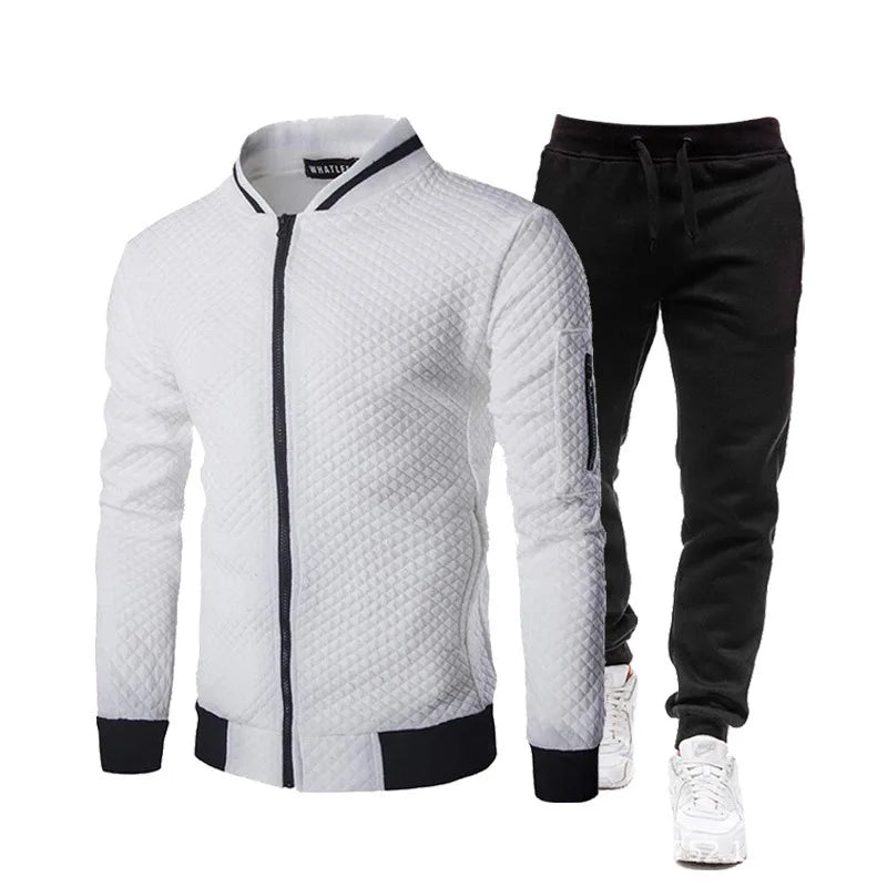 "Nuevo conjunto de chándal para hombre: chándal de dos piezas, conjunto de ropa de moda para correr, trajes deportivos estilo béisbol para hombre, ropa de primavera y otoño.