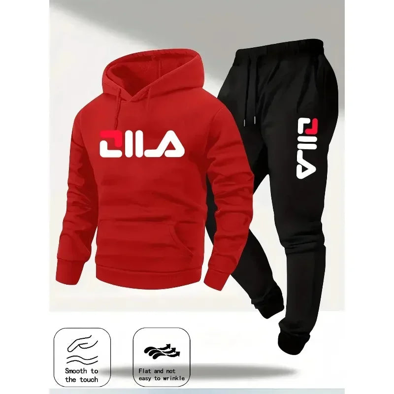 "Conjunto casual de primavera y otoño unisex, sudadera con capucha y pantalones deportivos, conjunto cómodo 2 en 1.