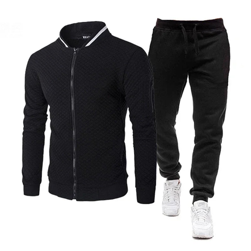 "Nuevo conjunto de chándal para hombre: chándal de dos piezas, conjunto de ropa de moda para correr, trajes deportivos estilo béisbol para hombre, ropa de primavera y otoño.