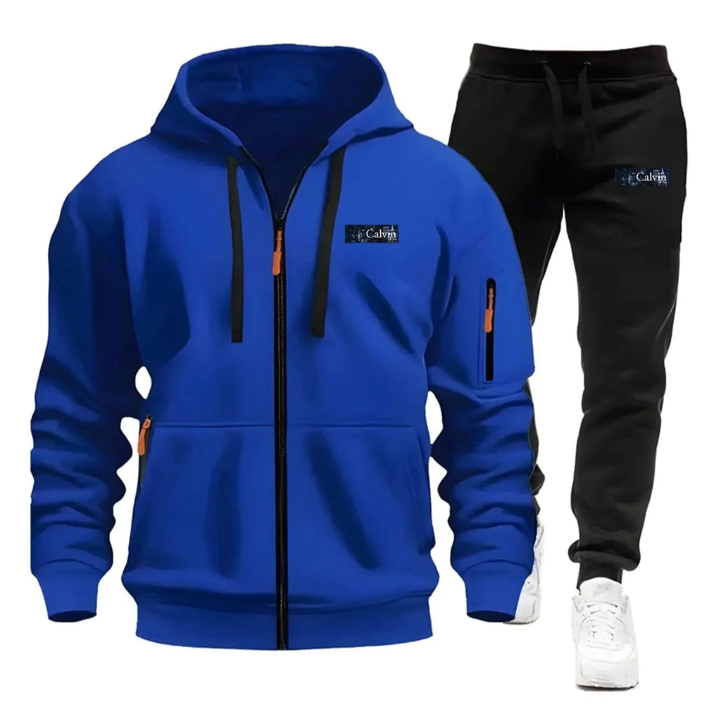 "Ropa deportiva para hombre para primavera, otoño e invierno con bolsillos con cremallera: incluye conjuntos de jogging y sudaderas tipo pullover casuales de ropa deportiva."