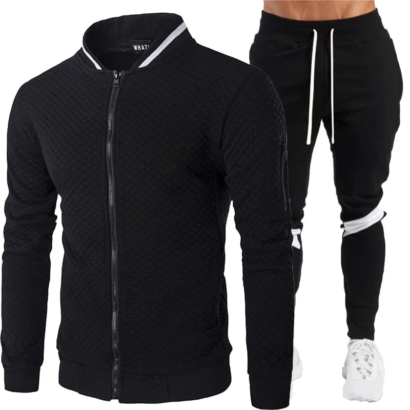 "Nuevo conjunto de chándal para hombre: chándal de dos piezas, conjunto de ropa de moda para correr, trajes deportivos estilo béisbol para hombre, ropa de primavera y otoño.