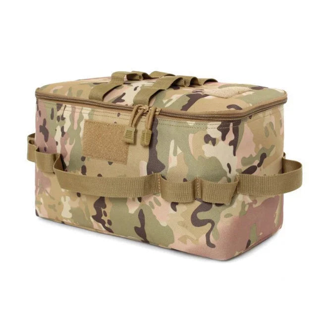 Tactical Camping Storage Bag Tactical Utility Tote Bag Camping Cookware Organizer Trunk Organizer with Multiple Compartments