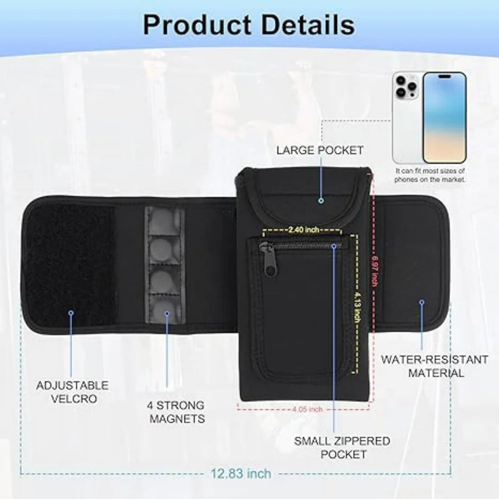 New Magnetic Sports Accessories Fitness Water Bottle Mobile Phone Storage Sports Cup Cover Waterproof Large Capacity Storage Bag