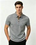 "Playera polo para hombre con diseño jacquard de letras 'Milano Italia', tejido transpirable de secado rápido, top de manga corta casual de negocios, para exteriores y uso diario."
