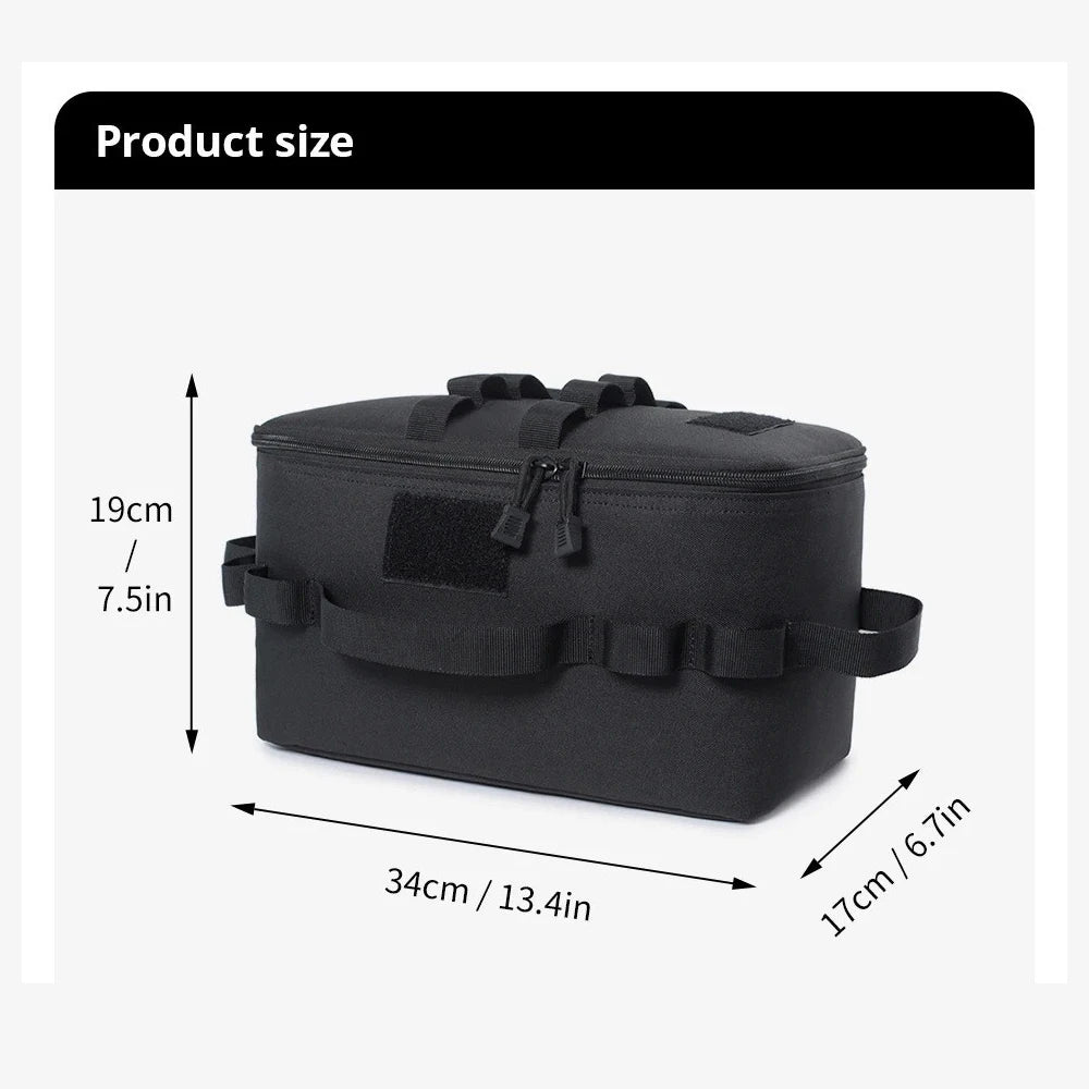 Tactical Camping Storage Bag Tactical Utility Tote Bag Camping Cookware Organizer Trunk Organizer with Multiple Compartments